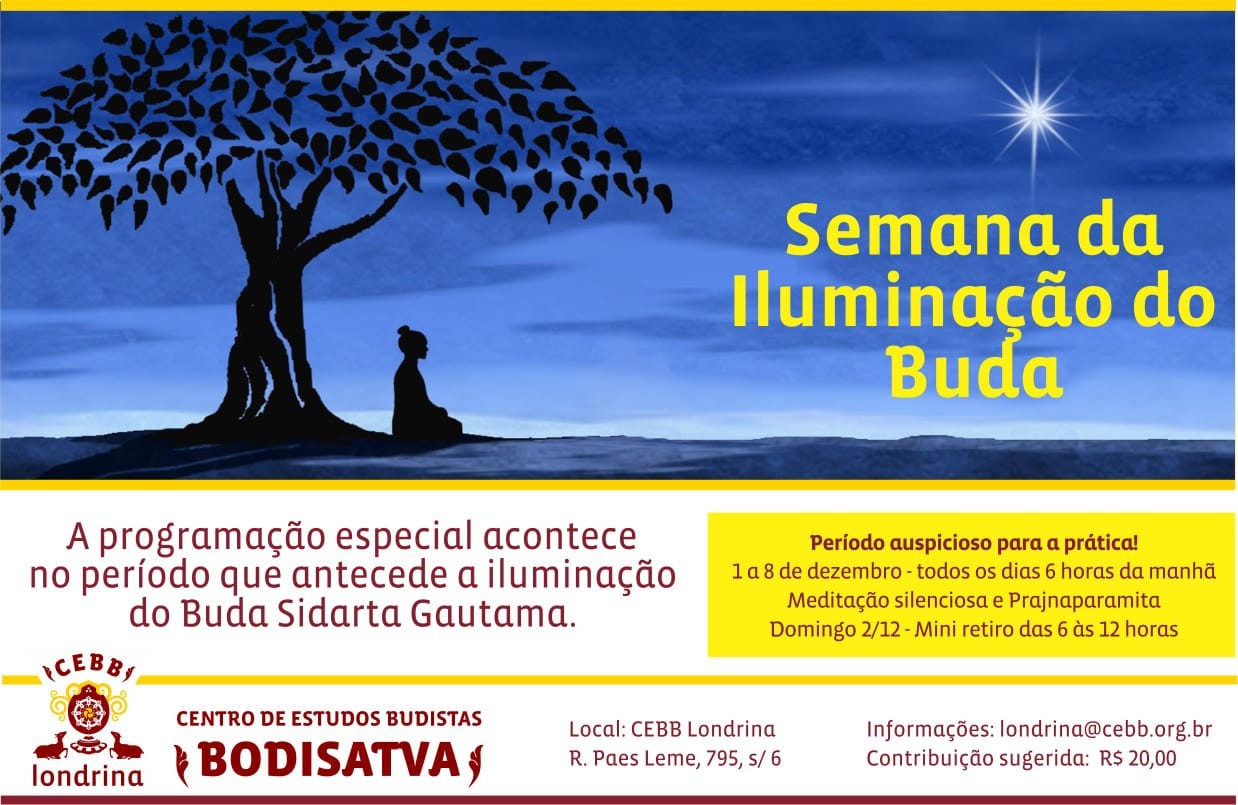 Programação especial da Iluminação do Buda  no Cebb Londrina 2018